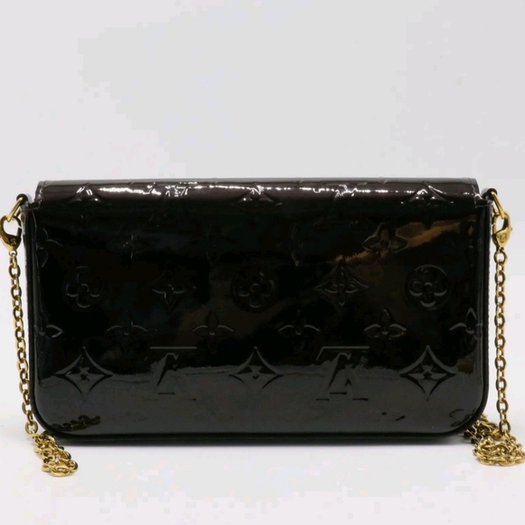 LOUIS VUITTON PATENT LEATHER MONOGRAM VERNIS POCHETTE FELICIE - Picture 2 of 9